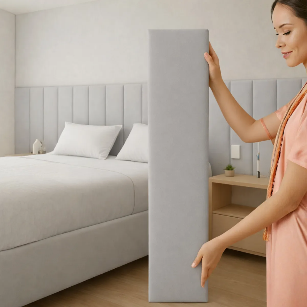 Cabeceira de Cama Box Queen Placas Adesivas